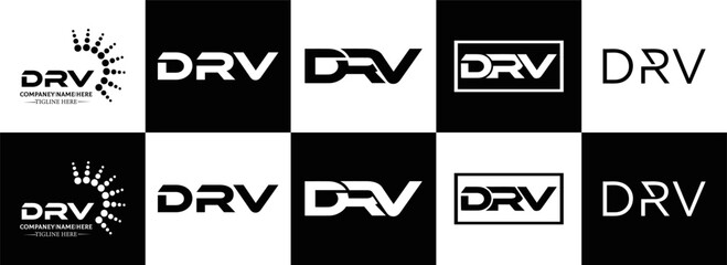 DRV logo. D R V design. White DRV letter. DRV, D R V letter logo design. Initial letter DRV linked circle uppercase monogram logo. D R V letter logo vector design. DRV letter logo design five style.