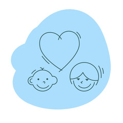 Couple in love. Funny character design. Vector illustration in trendy linear cartoon style
