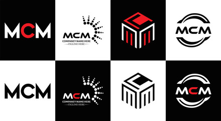 MCM logo. M C M design. White MCM letter. MCM, M C M letter logo design. Initial letter MCM linked circle uppercase monogram logo. M C M letter logo vector design. MCM letter logo design five style.