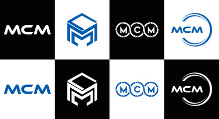 MCM logo. M C M design. White MCM letter. MCM, M C M letter logo design. Initial letter MCM linked circle uppercase monogram logo. M C M letter logo vector design. MCM letter logo design five style.