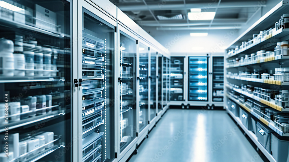 Poster technology server room with networking equipment, showcasing the backbone of digital connectivity an