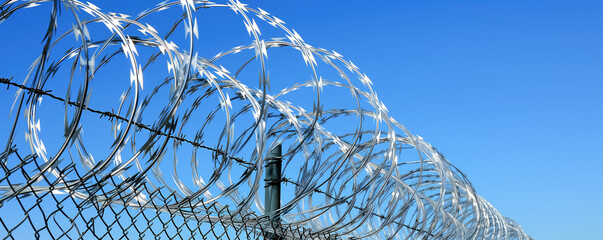 Prison security fence, barbed wire security fence
