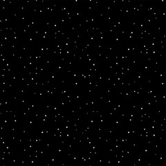Seamless background with monochrome stars on a black sky. Vector template for background design
