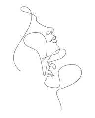 couple dating romantic pose concept one line drawing continuous
