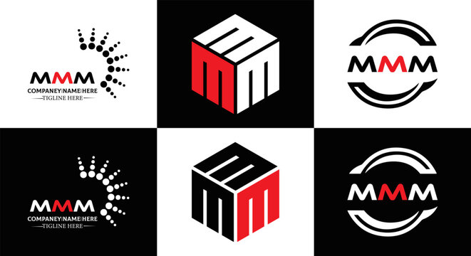 MMM logo. M M M design. White MMM letter. MMM, M M M letter logo design. Initial letter MMM linked circle uppercase monogram logo. M M M letter logo vector design. MMM letter logo design five style.