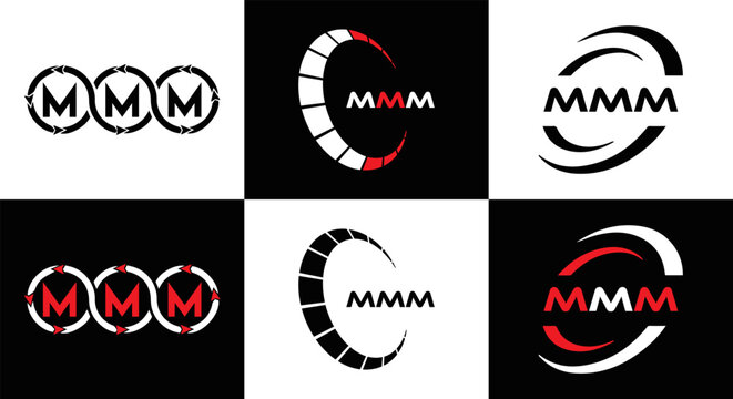 MMM logo. M M M design. White MMM letter. MMM, M M M letter logo design. Initial letter MMM linked circle uppercase monogram logo. M M M letter logo vector design. MMM letter logo design five style.
