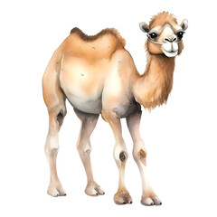 camel watercolor clip art, in a cute and illustration
