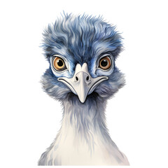 Obraz premium ostrich in a wildlife portrait, watercolor clip art
