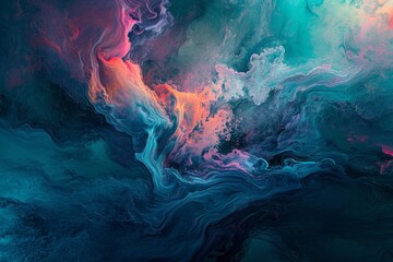 Abstract Fluid Art Painting in Vivid Colors
