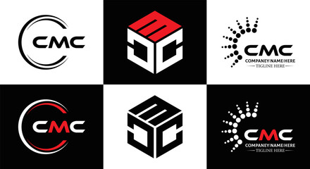 CMC logo. C M C design. White CMC letter. CMC, C M C letter logo design. Initial letter CMC linked circle uppercase monogram logo. C M C letter logo vector design. CMC letter logo design five style.