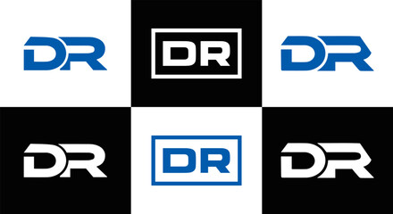 DR logo. D R design. White DR letter. DR, D R letter logo design. Initial letter DR linked circle uppercase monogram logo. D R letter logo vector design. DR letter logo design five style.