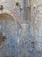 Fragment of the old frescoes in Montenegro