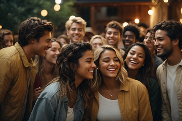 Fototapeta premium Joyful Young People Positively Smiling as a Group. Generative AI.