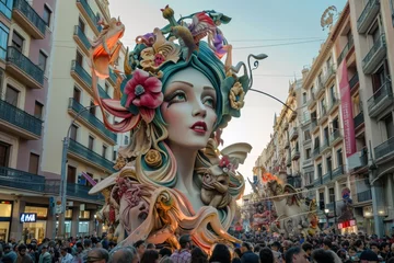 Poster the monument of "las fallas",  festivity in Valencia © cristian