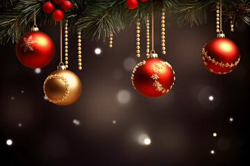 christmas background with balls