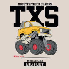 Off Road powerful monster truck, vector design  © basws