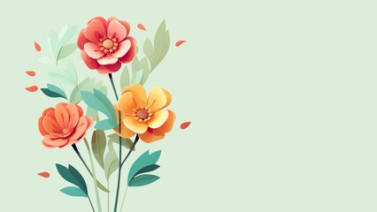 Naklejka premium bouquet of vibrant colored flowers