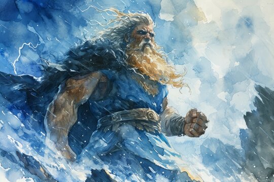 Majestic storm giants, wielding thunderbolts and commanding the forces of nature - Generative AI