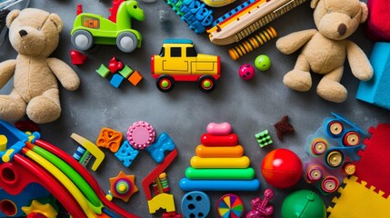 A variety of children's toys