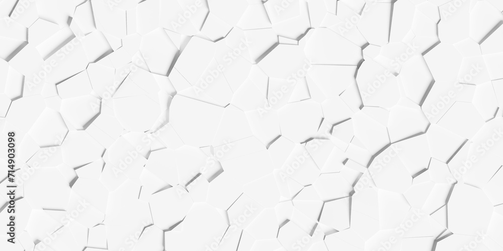 Poster random shifted white polygon mosaic geometrical fracture structure pattern background wallpaper bann