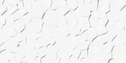 Random shifted white polygon mosaic geometrical fracture structure pattern background wallpaper banner