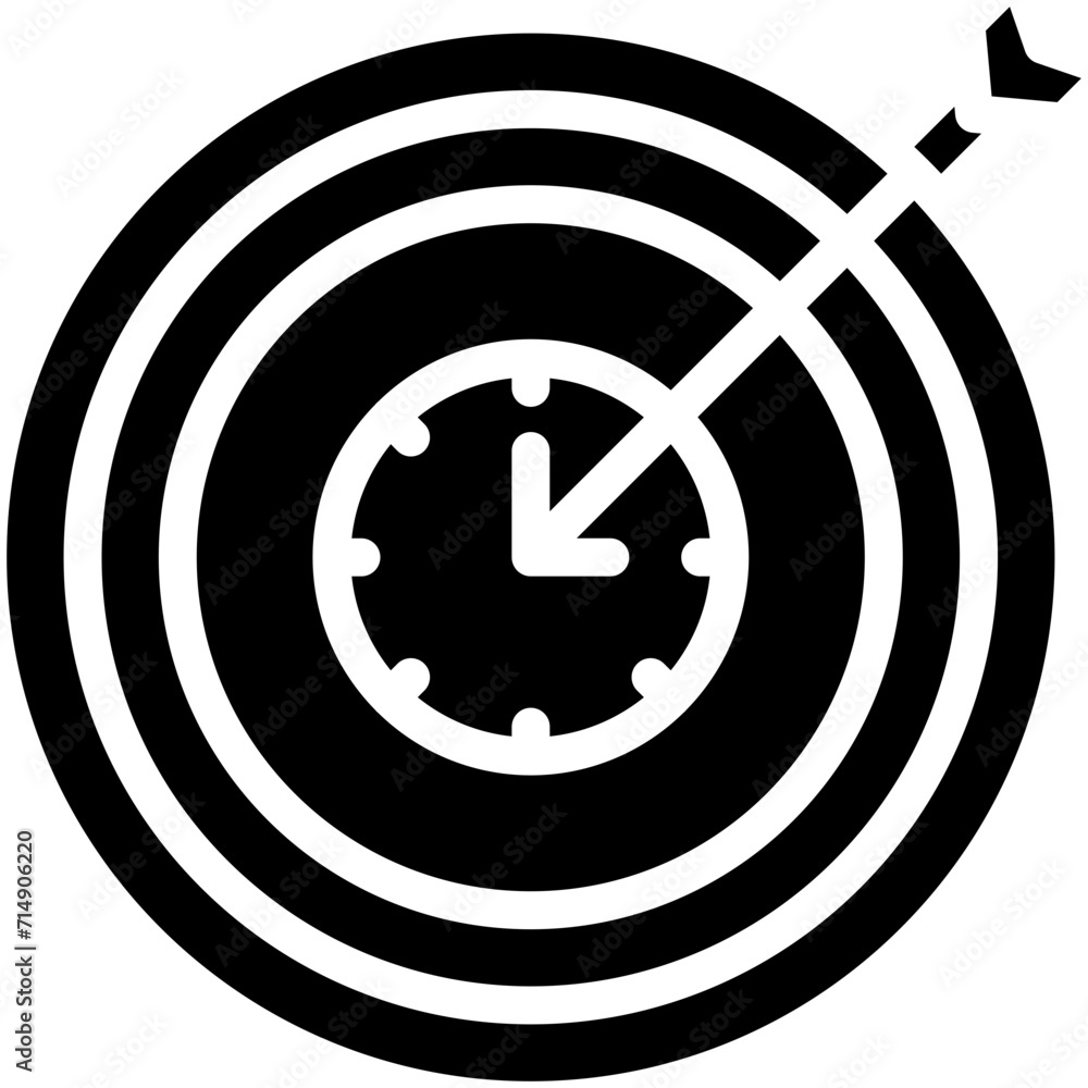 Poster target vector icon illustration of time and date iconset.