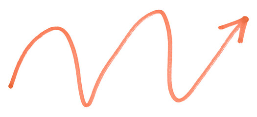 Orange arrows isolated on transparent background