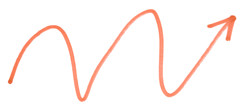 Orange arrows isolated on transparent background