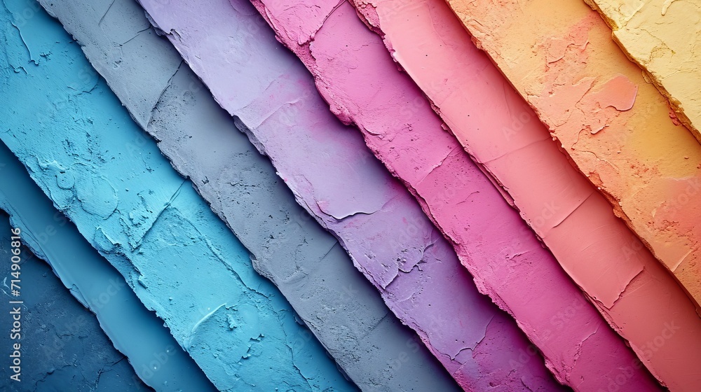 Aufkleber abstract lines with a rainbow transition from red to blue on a textured background. copy space banne