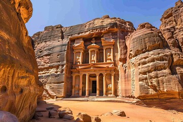 The Ancient Rose City of Petra's Iconic Facade
