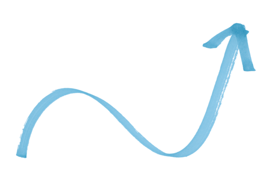 Light blue arrows isolated on transparent background.
