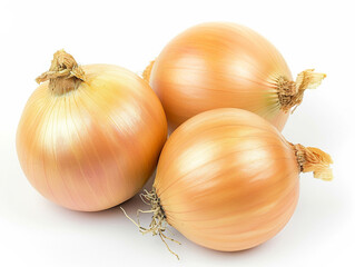 Fototapeta premium Yellow holland onion isolated on white background in minimalist style.