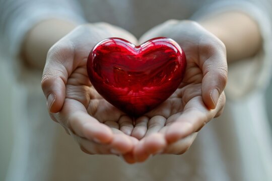 A person holding a heart-shaped object Generative AI