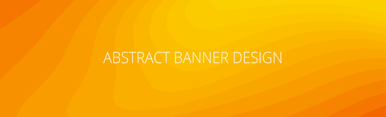 Orange and yellow abstract banner with sharp wavy lines and gradient transition, dynamic fluid shape. Background template - obrazy, fototapety, plakaty