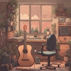 Calm Melodies: Lofi Hip-Hop Acoustic Vibes with Background Guitar