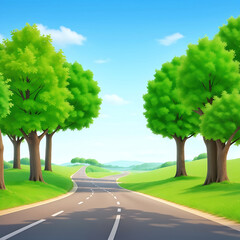 Animated Village Highway road