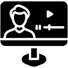 Video Lecture vector icon illustration of Online Education iconset.