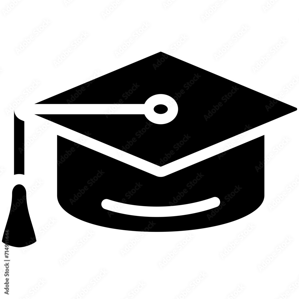 Poster Student Hat vector icon illustration of Online Education iconset.