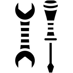 Screwdriver and Wrench vector icon illustration of Tools iconset.