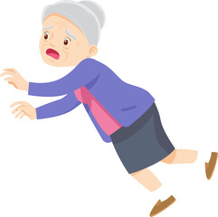 Grandmother and walking stick character