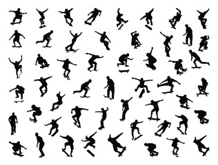 Skating silhouette vector art white background