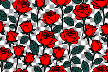 Vivid illustration of red roses