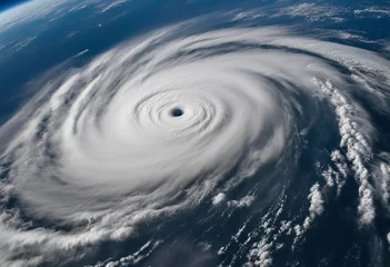 Poster Hurricane Florence over Atlantics Satellite view Super typhoon over the ocean The eye of the hurrica © ArtisticLens