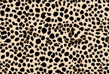 Leopard Cheetah skin seamless pattern vector Stylized Spotted Leopard Skin Background for Fashion Pr - obrazy, fototapety, plakaty