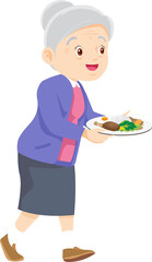 Grandma character with emotion