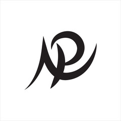 NP letter logo vector luxury style corporate identity ,  black icon and symbol. © Team RAS