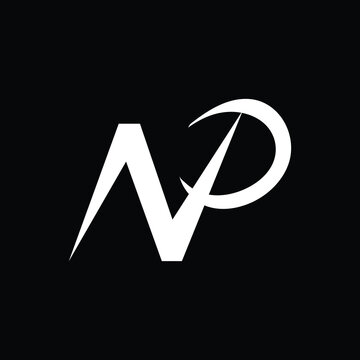 NP letter logo vector luxury style corporate identity ,  black icon and symbol.