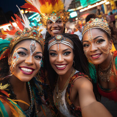 Selfie of women at carnival.