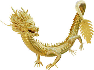 Chinese Golden Dragon for Power and Success. Year of Dragon.