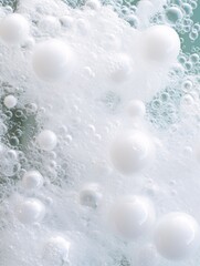 White frothy bubbles texture abstract backdrop.